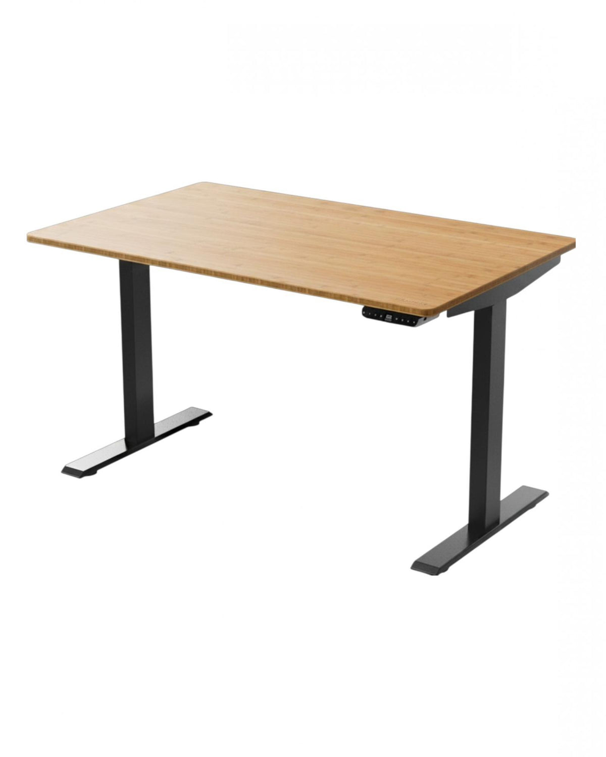 48" Brown and Black Stainless Steel Adjustable Computer Desk