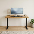 48" Brown and Black Stainless Steel Adjustable Computer Desk