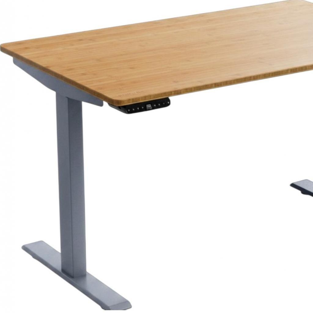 48" Brown and Gray Stainless Steel Adjustable Computer Desk