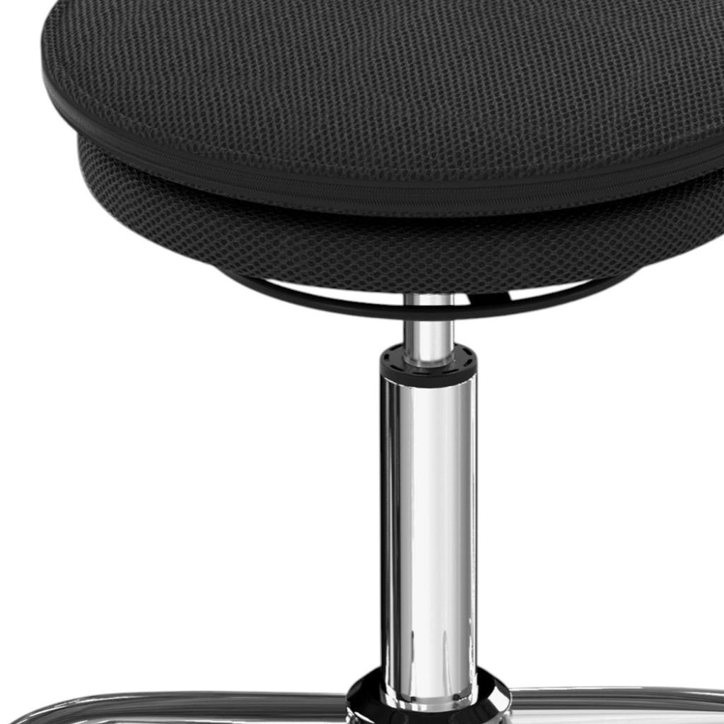 Black & Silver Adjustable Height Office Chair | Swivel, Rolling, Ergonomic Design