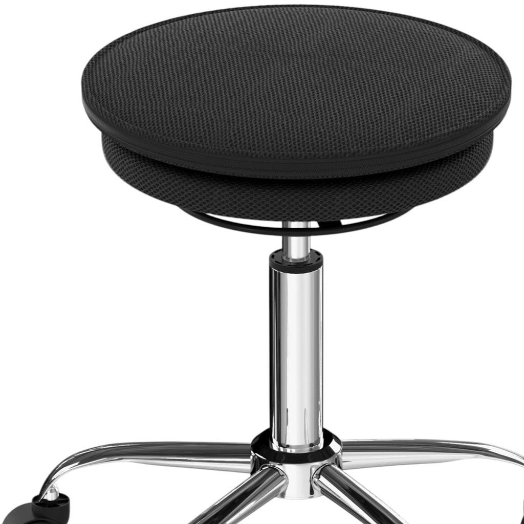 Black & Silver Adjustable Height Office Chair | Swivel, Rolling, Ergonomic Design