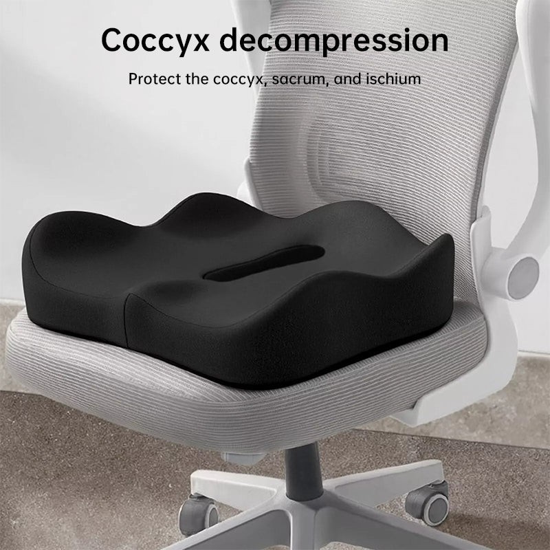 Memory Foam Car Seat Cushion with Coccyx & Lumbar Support — Universal Fit