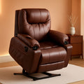 Electric Power Lift Recliner Chair Dark Brown Massage-0