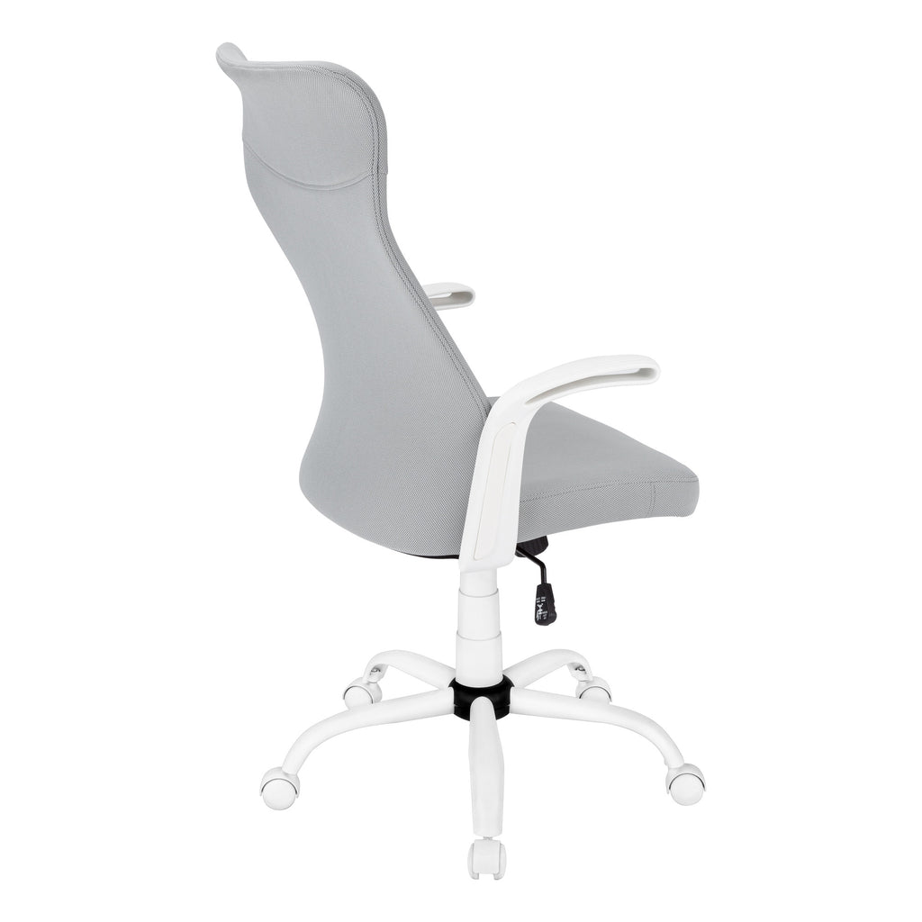 Gray & White Rolling Drafting Chair | Adjustable Height, Ergonomic, Artist & Studio Use