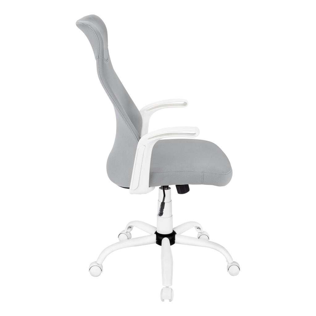 Gray & White Rolling Drafting Chair | Adjustable Height, Ergonomic, Artist & Studio Use