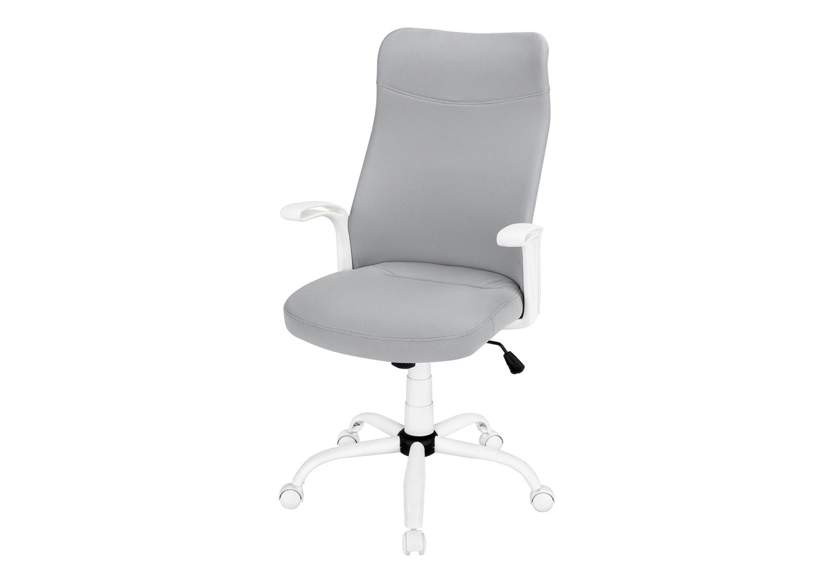 Gray & White Rolling Drafting Chair | Adjustable Height, Ergonomic, Artist & Studio Use