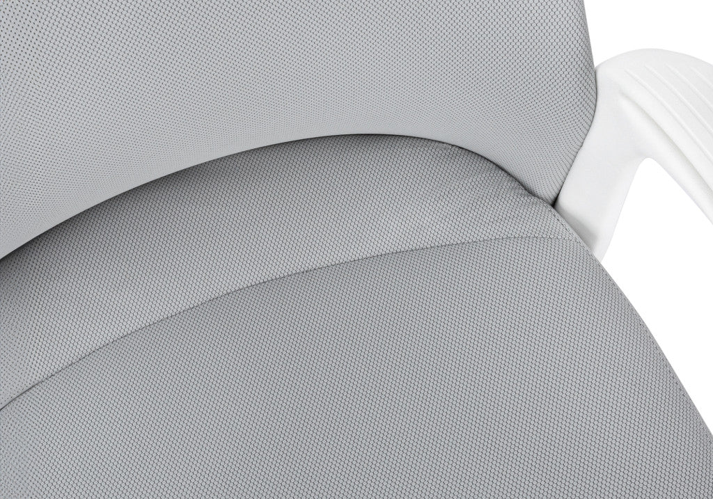 Gray & White Rolling Drafting Chair | Adjustable Height, Ergonomic, Artist & Studio Use