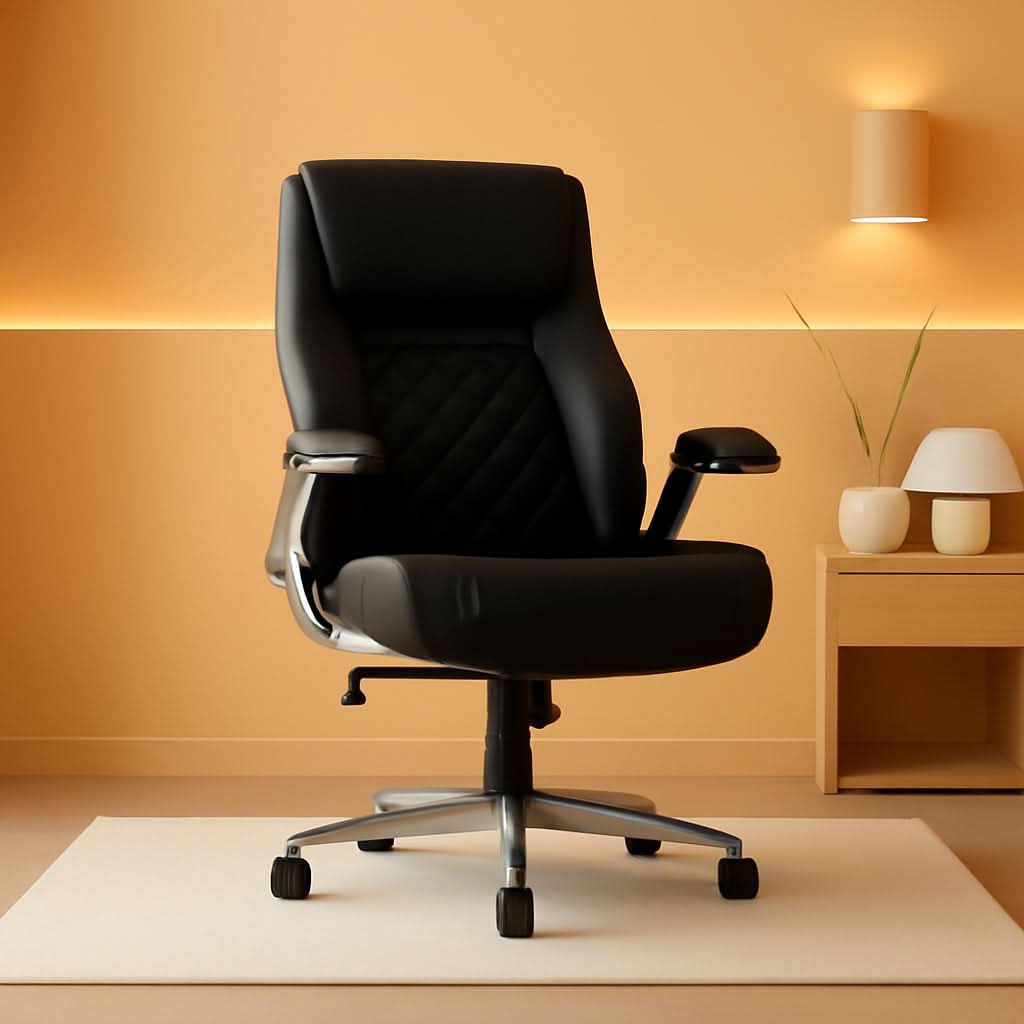 Ergonomic Office Chair With Adjustable Lumbar Support Black-0