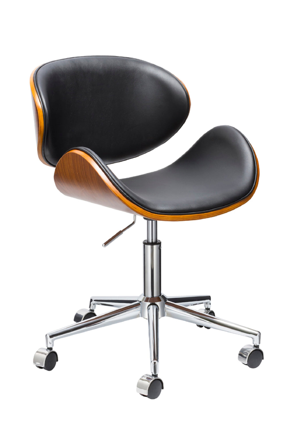 Brown Black & Silver Adjustable Height Office Chair | Swivel, Rolling, Rich Contrast Design