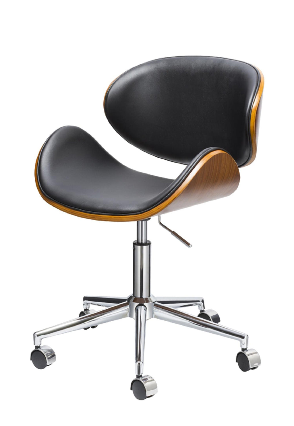 Brown Black & Silver Adjustable Height Office Chair | Swivel, Rolling, Rich Contrast Design