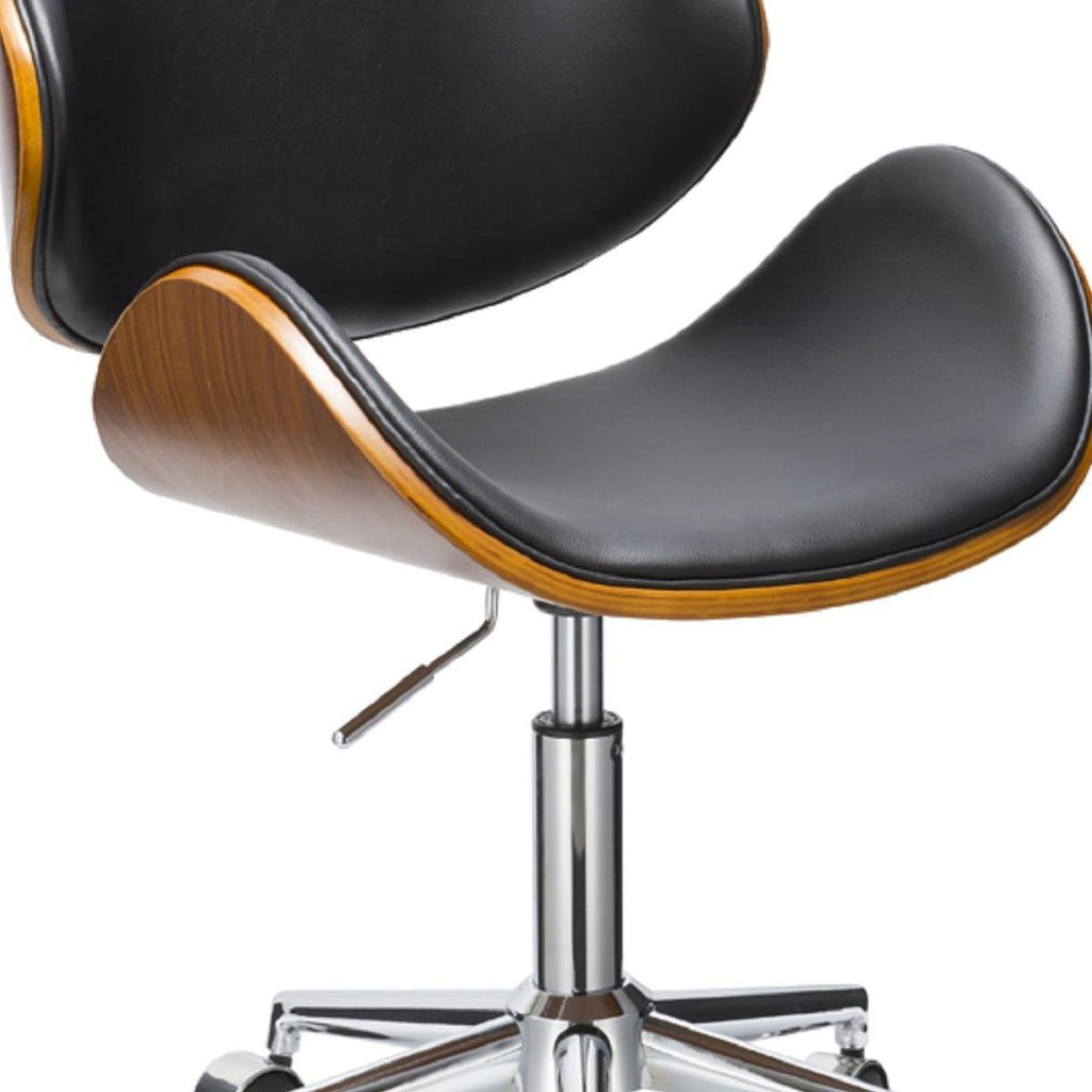 Brown Black & Silver Adjustable Height Office Chair | Swivel, Rolling, Rich Contrast Design