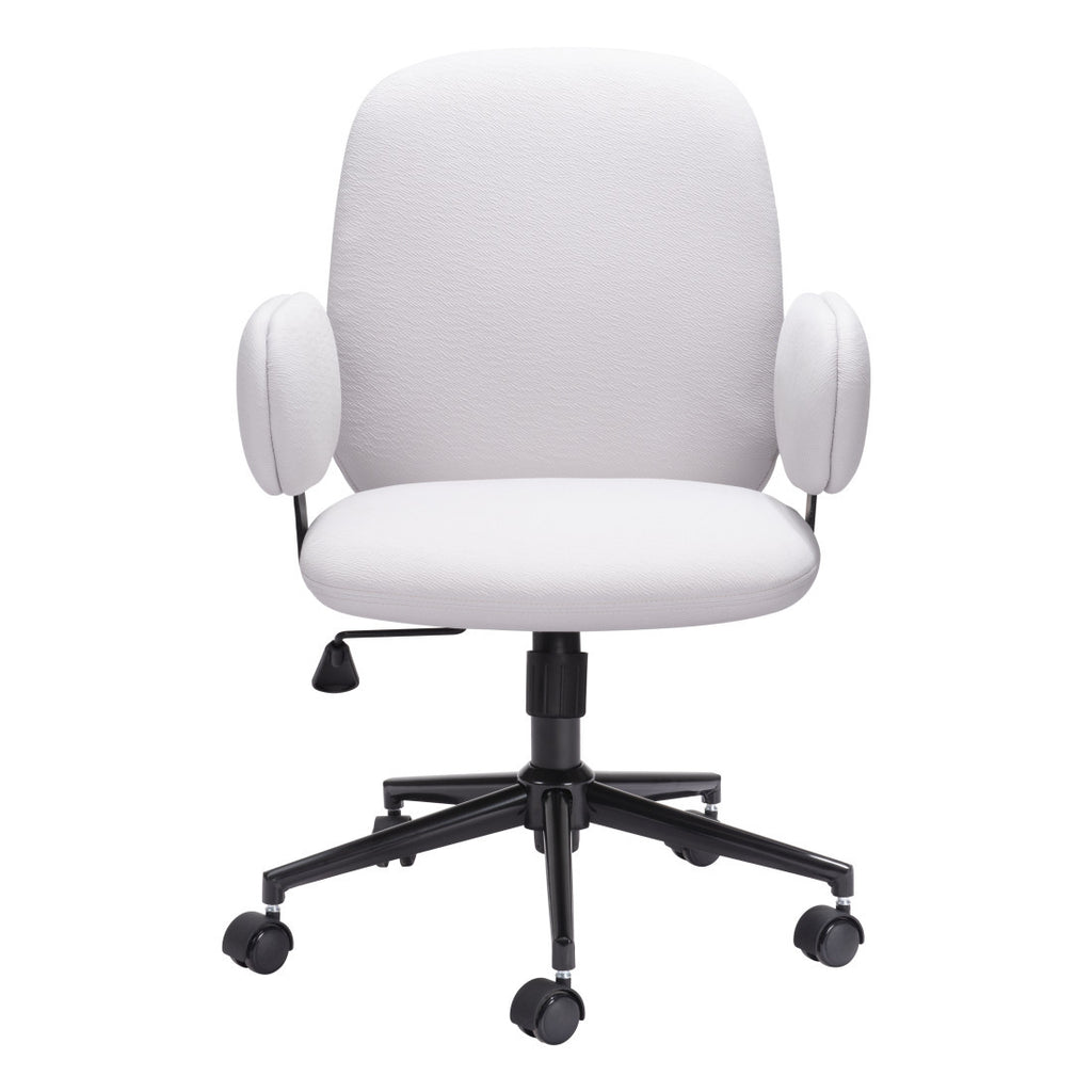 Beige & Black Adjustable Height Office Chair | Swivel, Rolling, Neutral Ergonomic Design