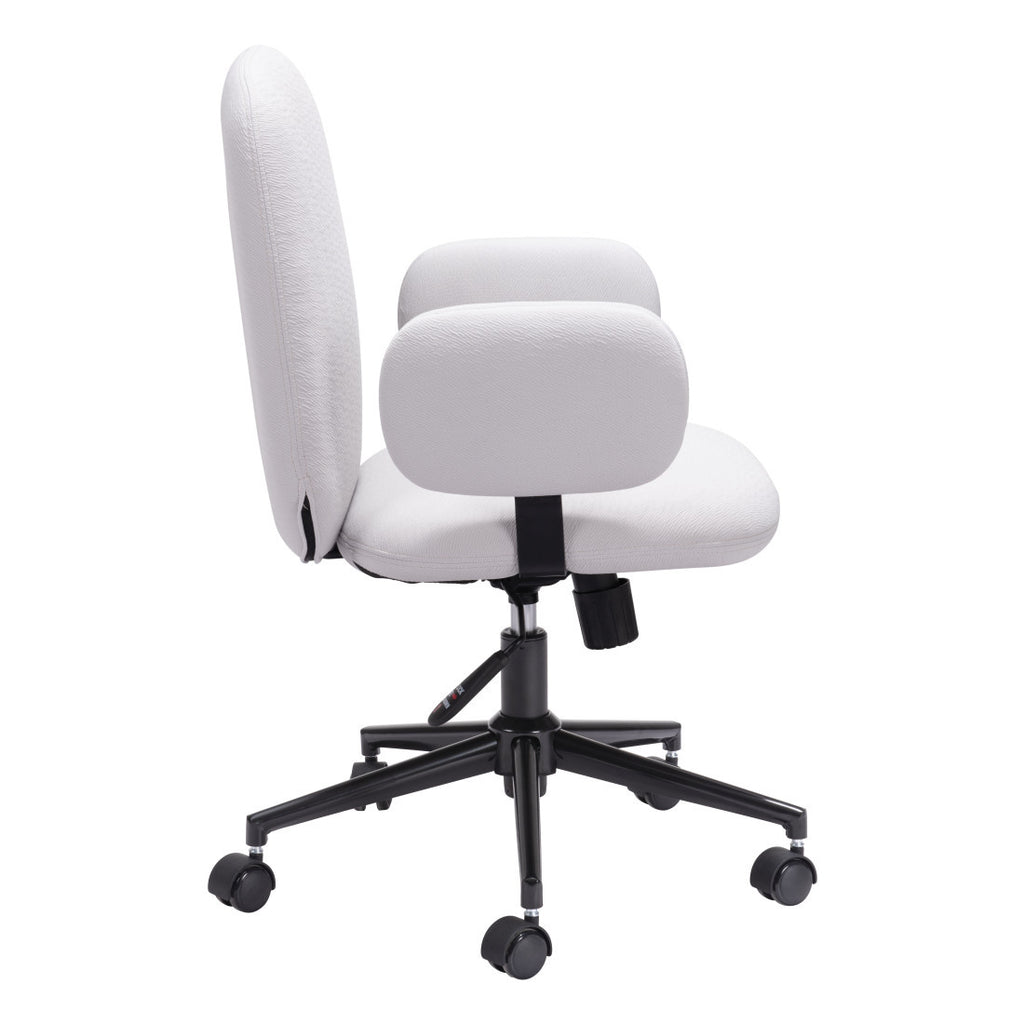 Beige & Black Adjustable Height Office Chair | Swivel, Rolling, Neutral Ergonomic Design