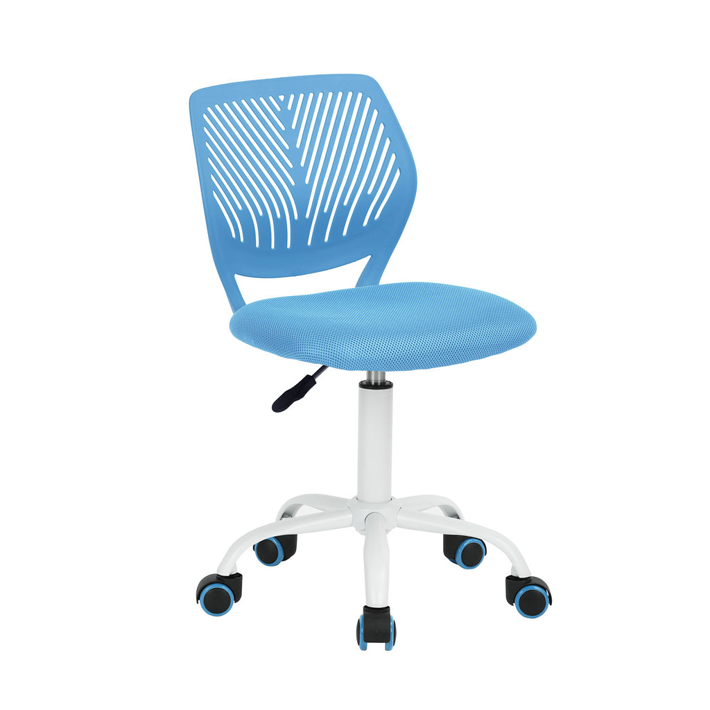 Blue & White Adjustable Height Office Chair | Swivel, Rolling, Fresh Modern Style