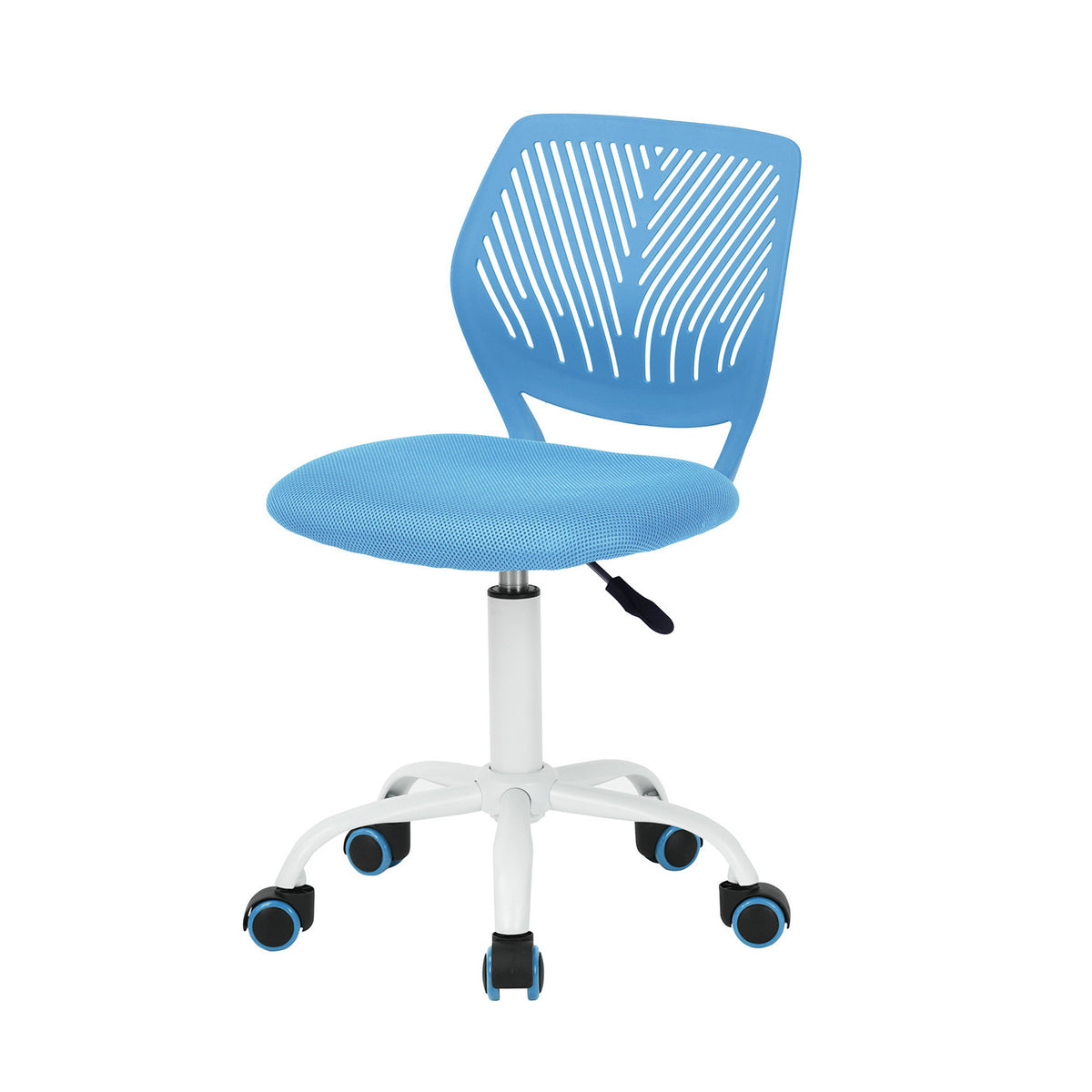 Blue & White Adjustable Height Office Chair | Swivel, Rolling, Fresh Modern Style