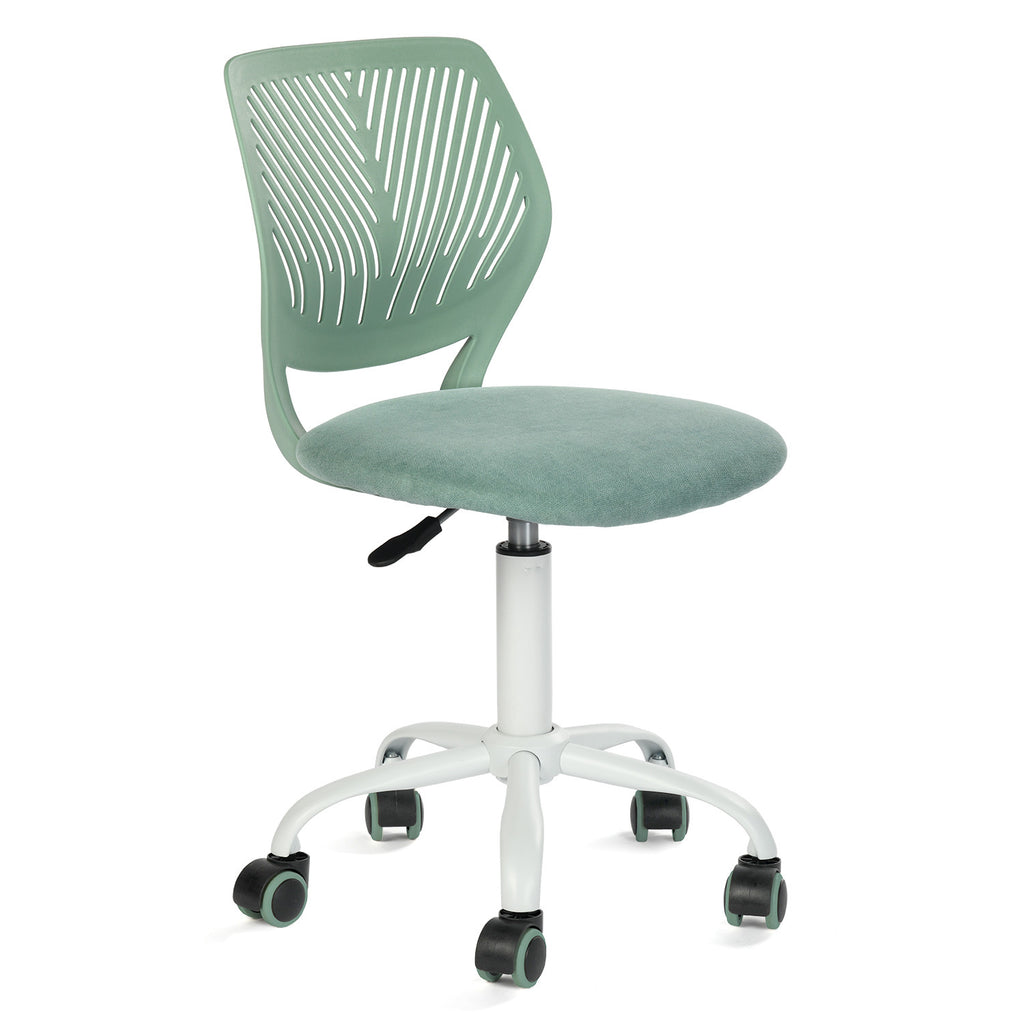 Teal & White Adjustable Height Office Chair | Swivel, Rolling, Vibrant Modern Design