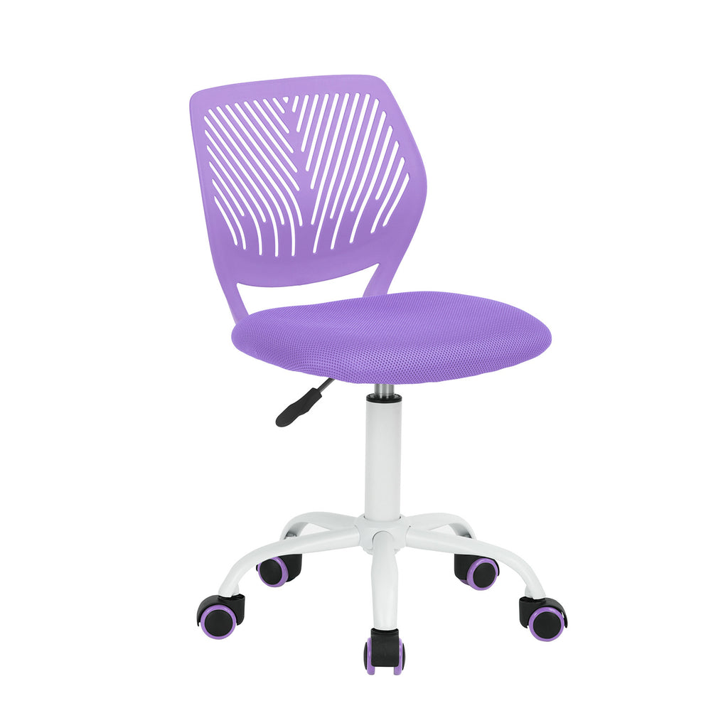 Purple & White Adjustable Height Office Chair | Swivel, Rolling, Bold Color Comfort