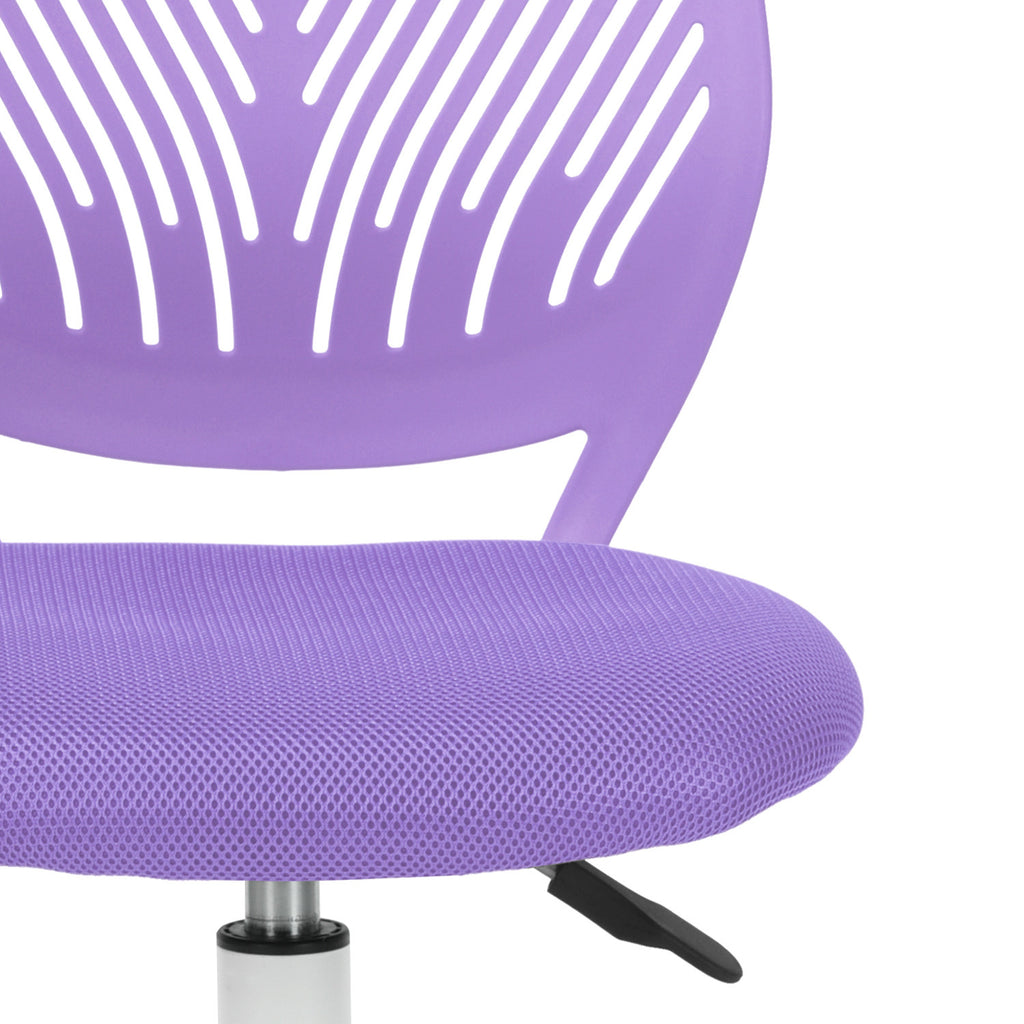Purple & White Adjustable Height Office Chair | Swivel, Rolling, Bold Color Comfort