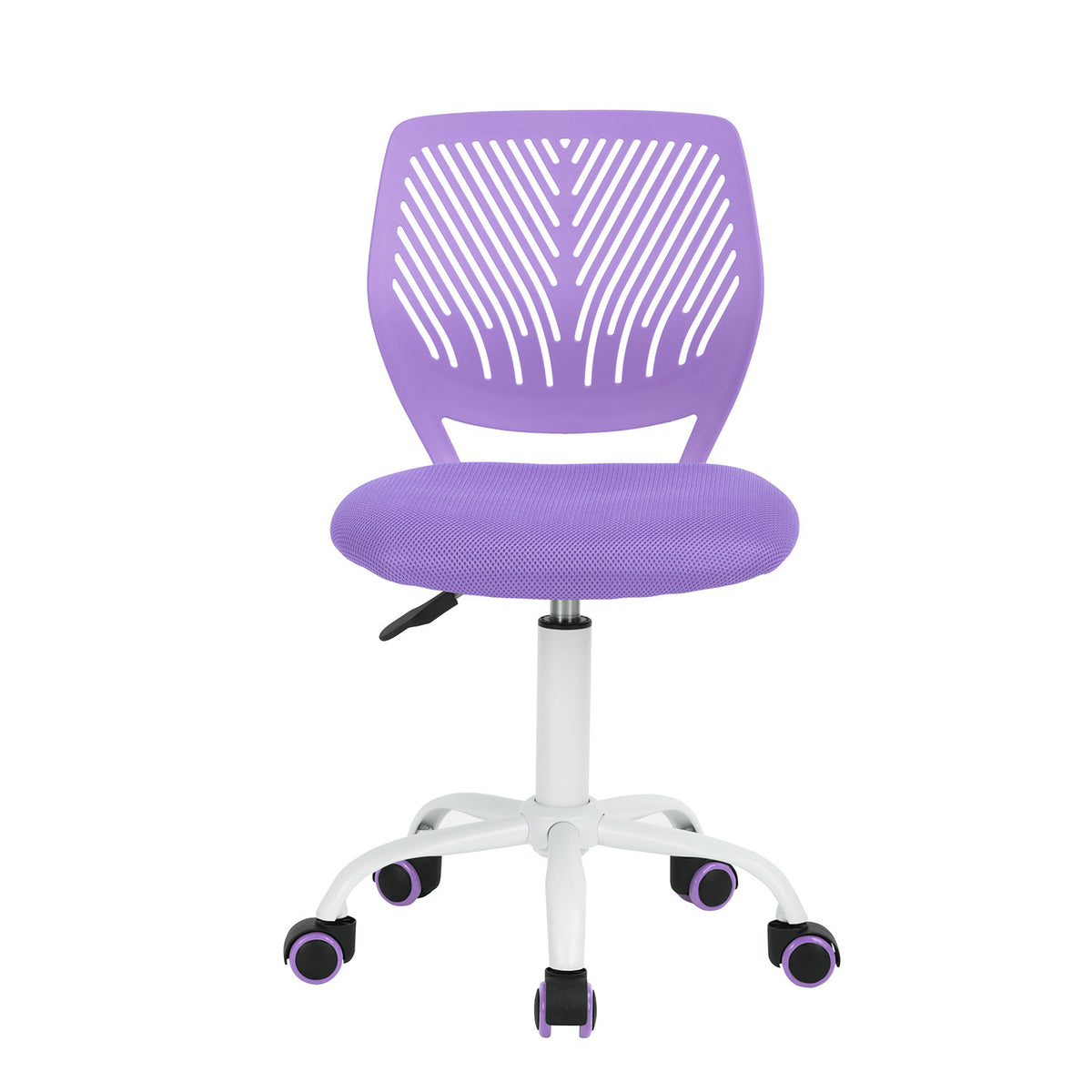 Purple & White Adjustable Height Office Chair | Swivel, Rolling, Bold Color Comfort