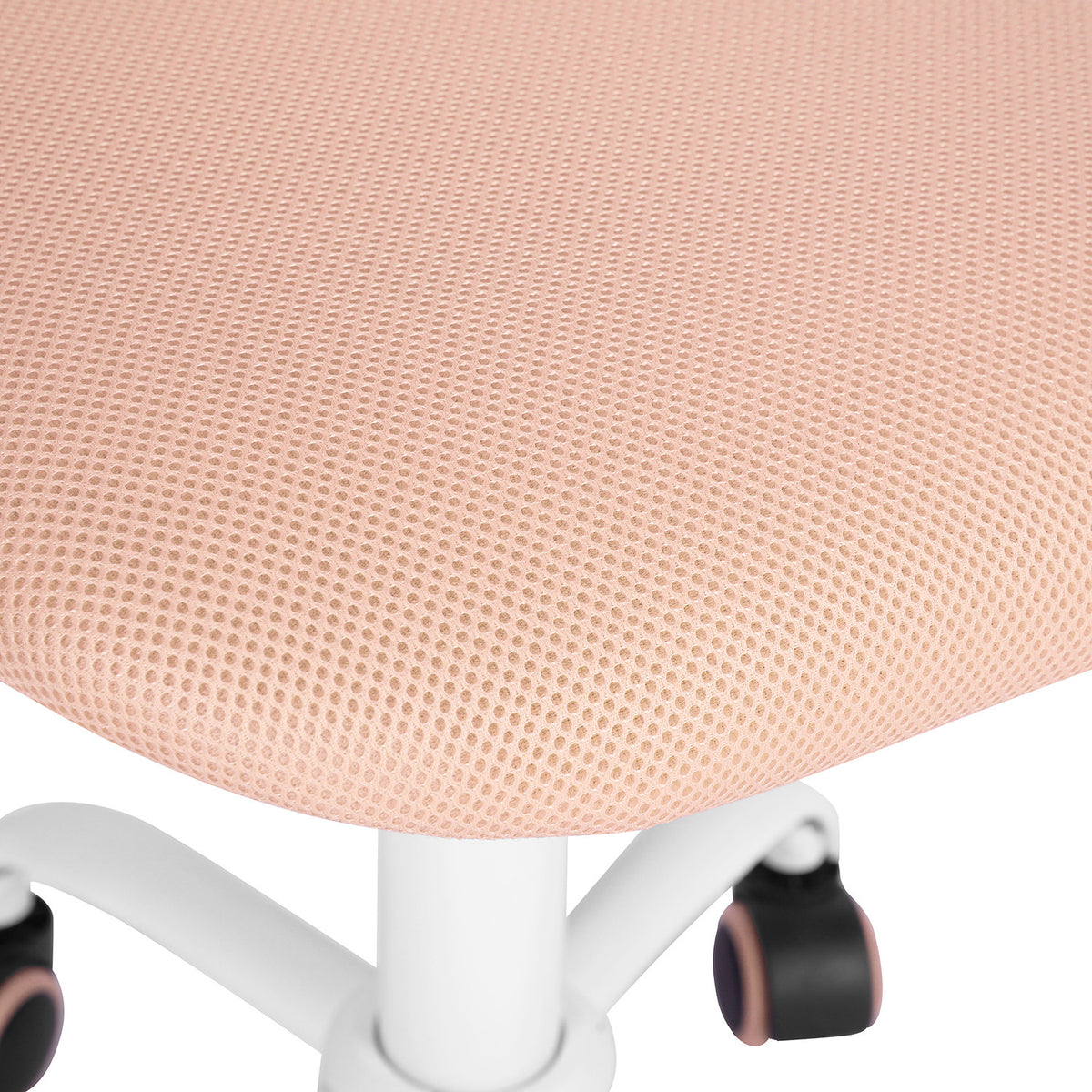Baby Pink & White Adjustable Height Office Chair | Swivel, Rolling, Soft Pastel Style