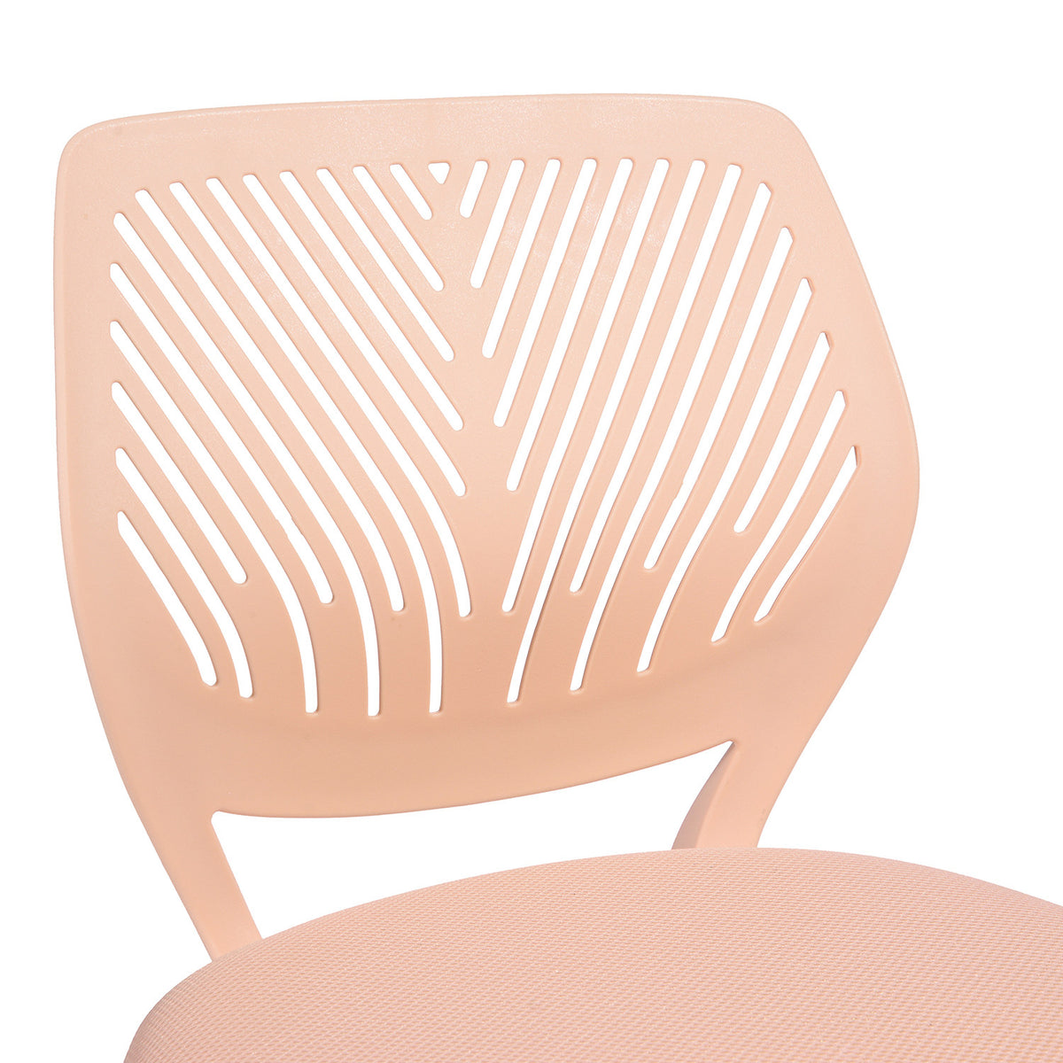 Baby Pink & White Adjustable Height Office Chair | Swivel, Rolling, Soft Pastel Style