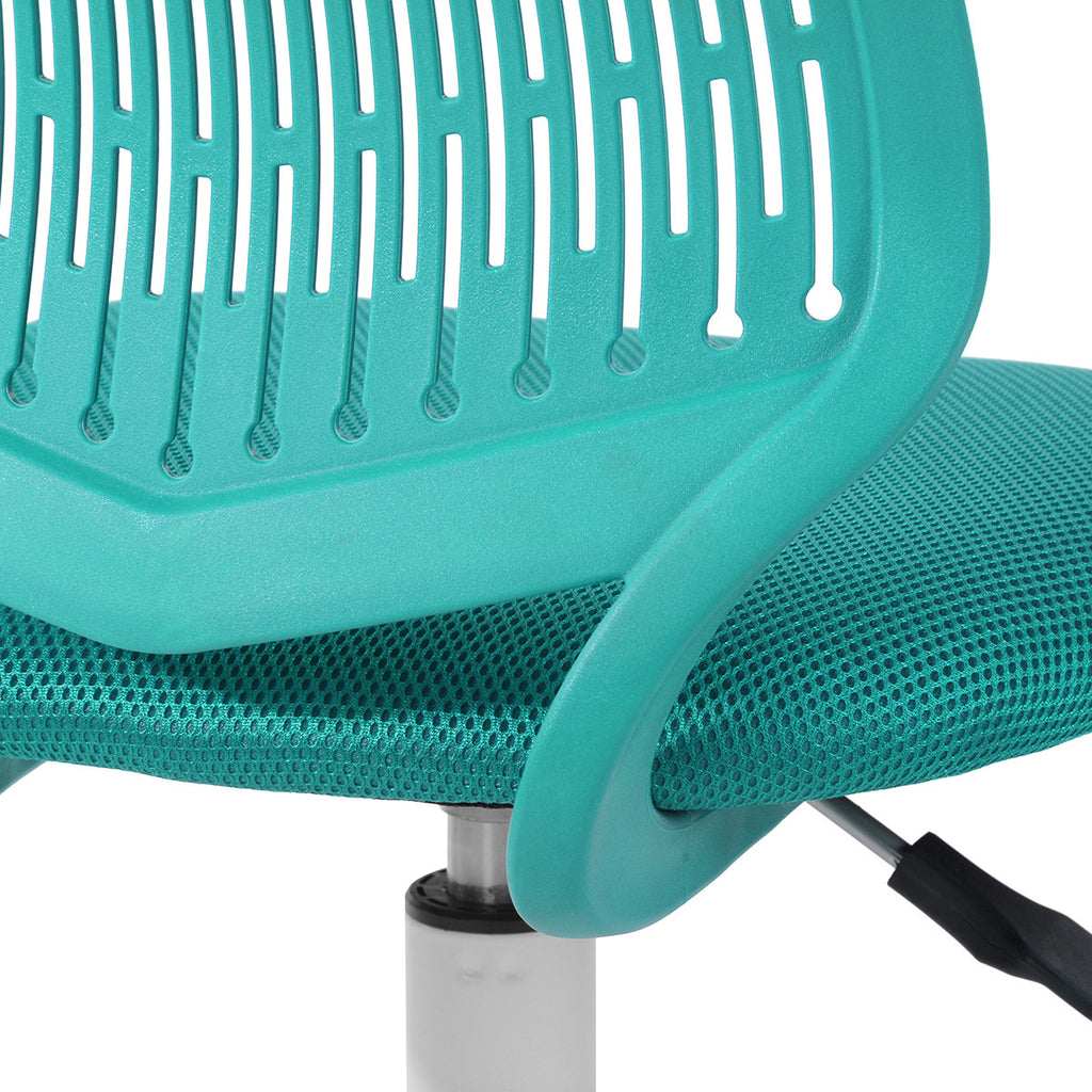 Turquoise & White Adjustable Height Office Chair | Swivel, Rolling, Vibrant Modern Style