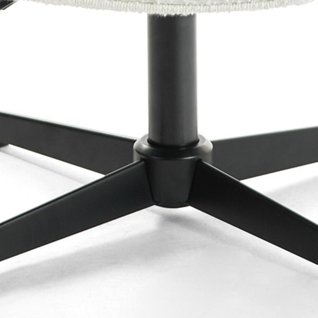 Off-White & Black Boucle Executive Office Chair | Adjustable Height, Swivel, Textured Fabric