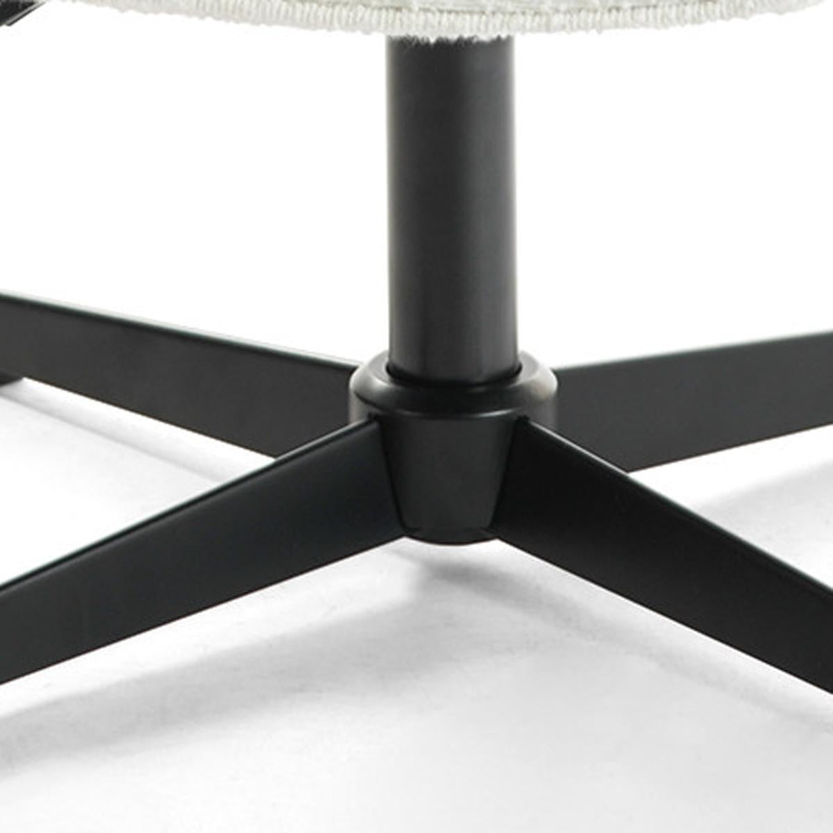 Off-White & Black Boucle Executive Office Chair | Adjustable Height, Swivel, Textured Fabric