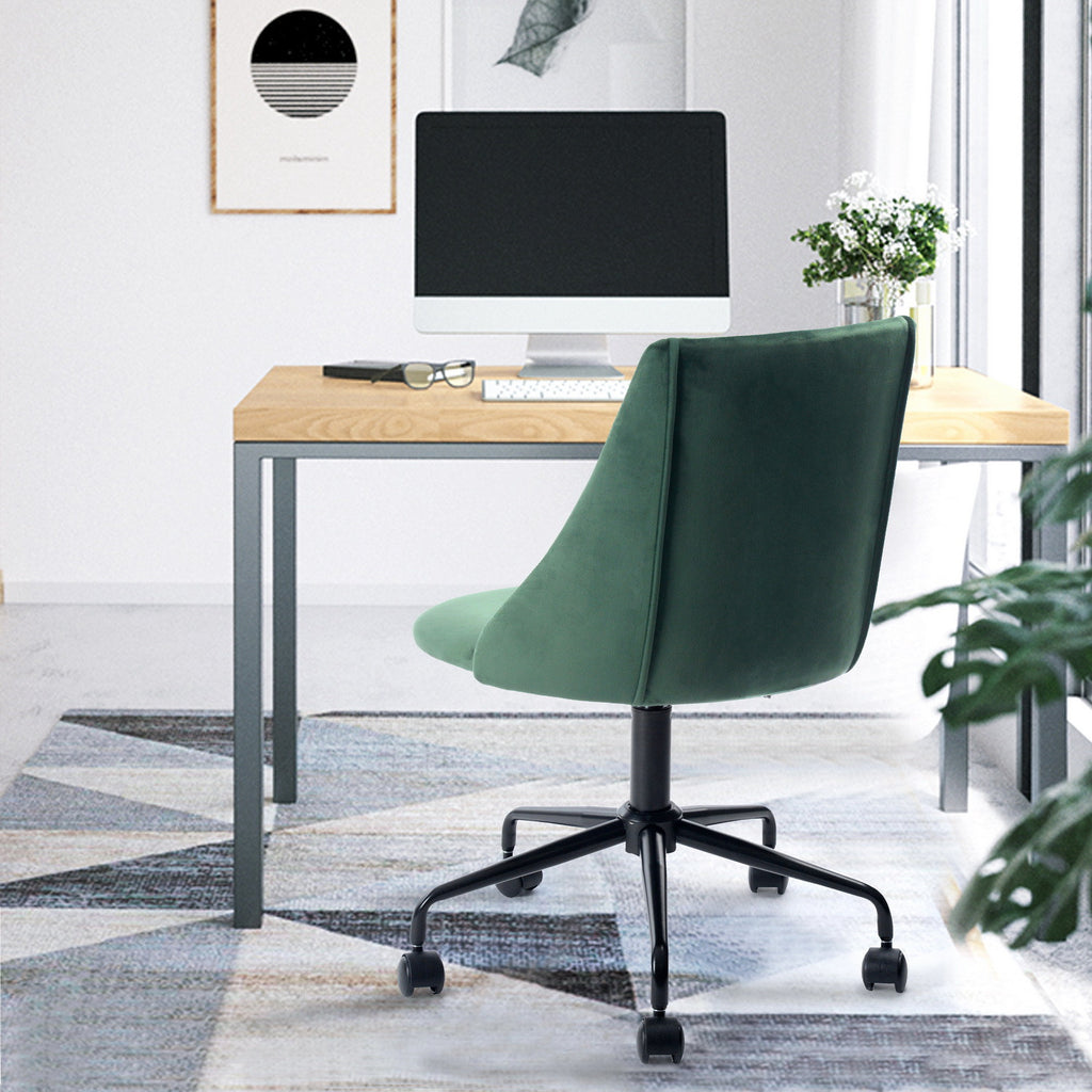 Green & Black Adjustable Height Office Chair | Swivel, Rolling, Nature-Inspired Style