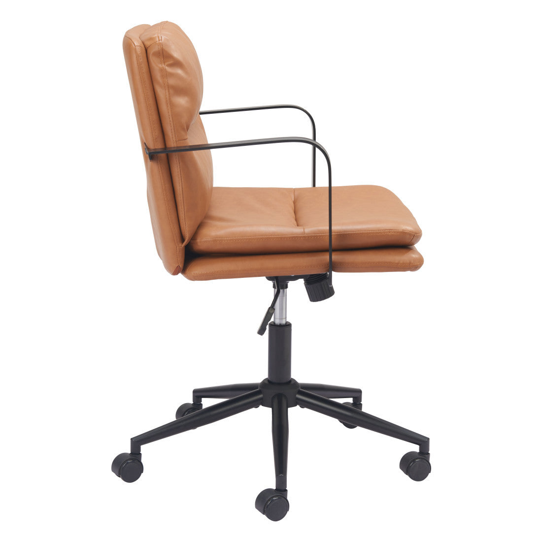 Brown & Black Adjustable Height Office Chair | Swivel, Rolling, Warm Ergonomic Design