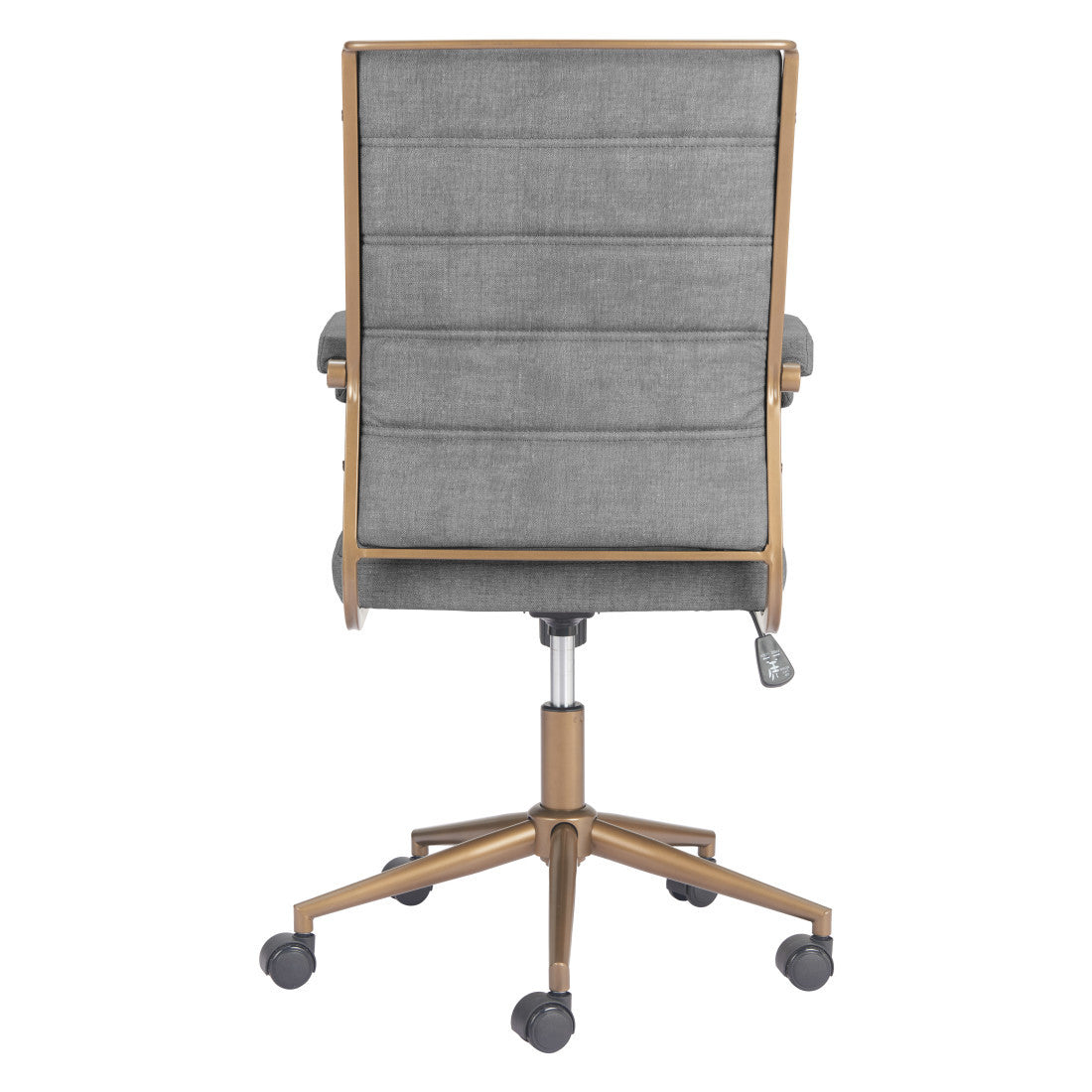 Gray & Bronze Adjustable Height Office Chair | Swivel, Rolling, Modern Metallic Accent