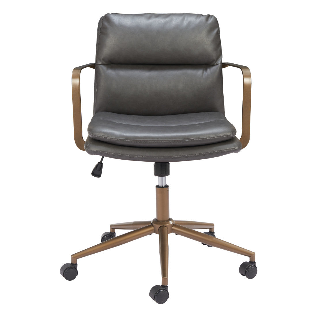 Dark Gray & Bronze Adjustable Height Office Chair | Swivel, Rolling, Contemporary Style