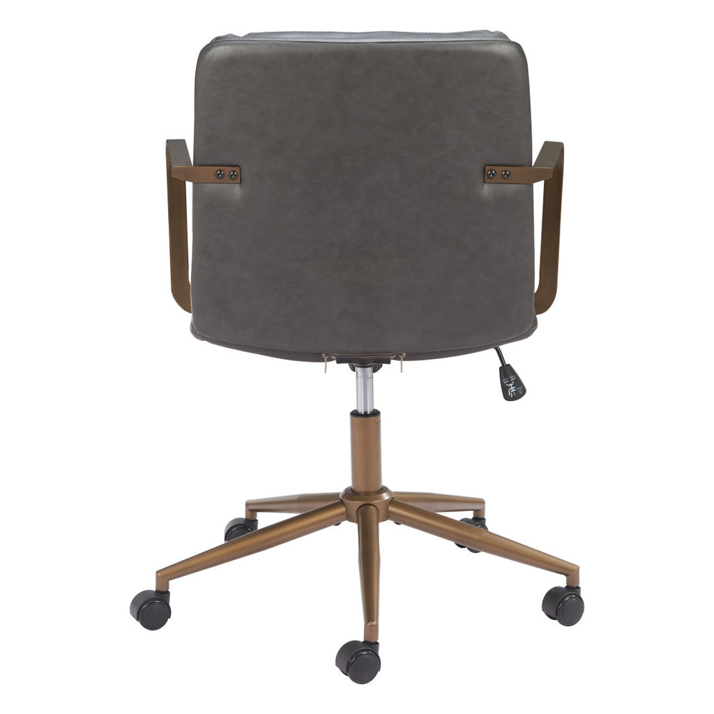 Dark Gray & Bronze Adjustable Height Office Chair | Swivel, Rolling, Contemporary Style