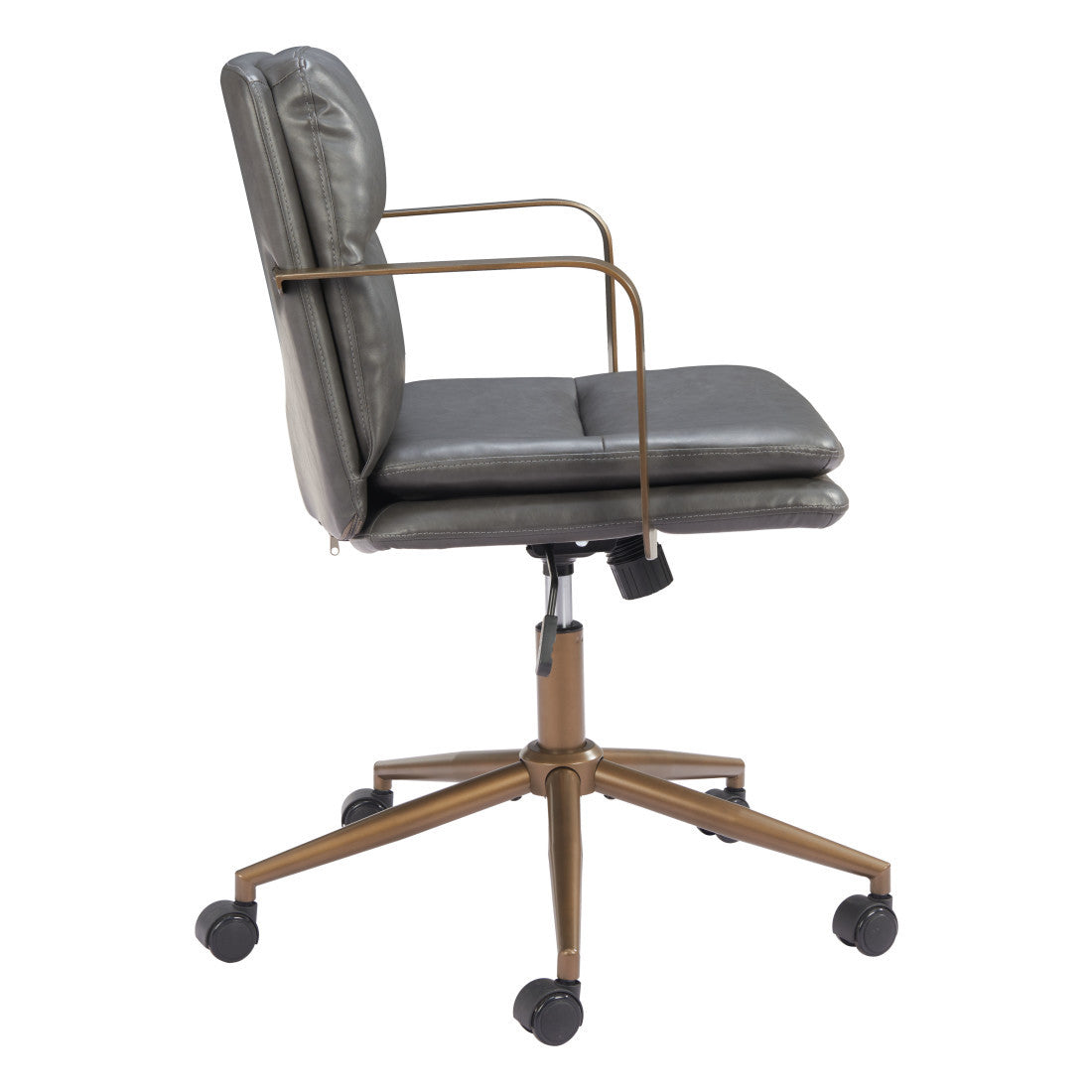 Dark Gray & Bronze Adjustable Height Office Chair | Swivel, Rolling, Contemporary Style