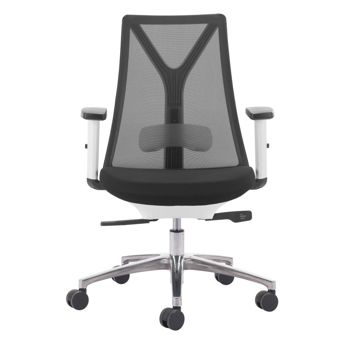 Black Silver & White Adjustable Height Office Chair | Swivel, Rolling, Tri-Tone Style