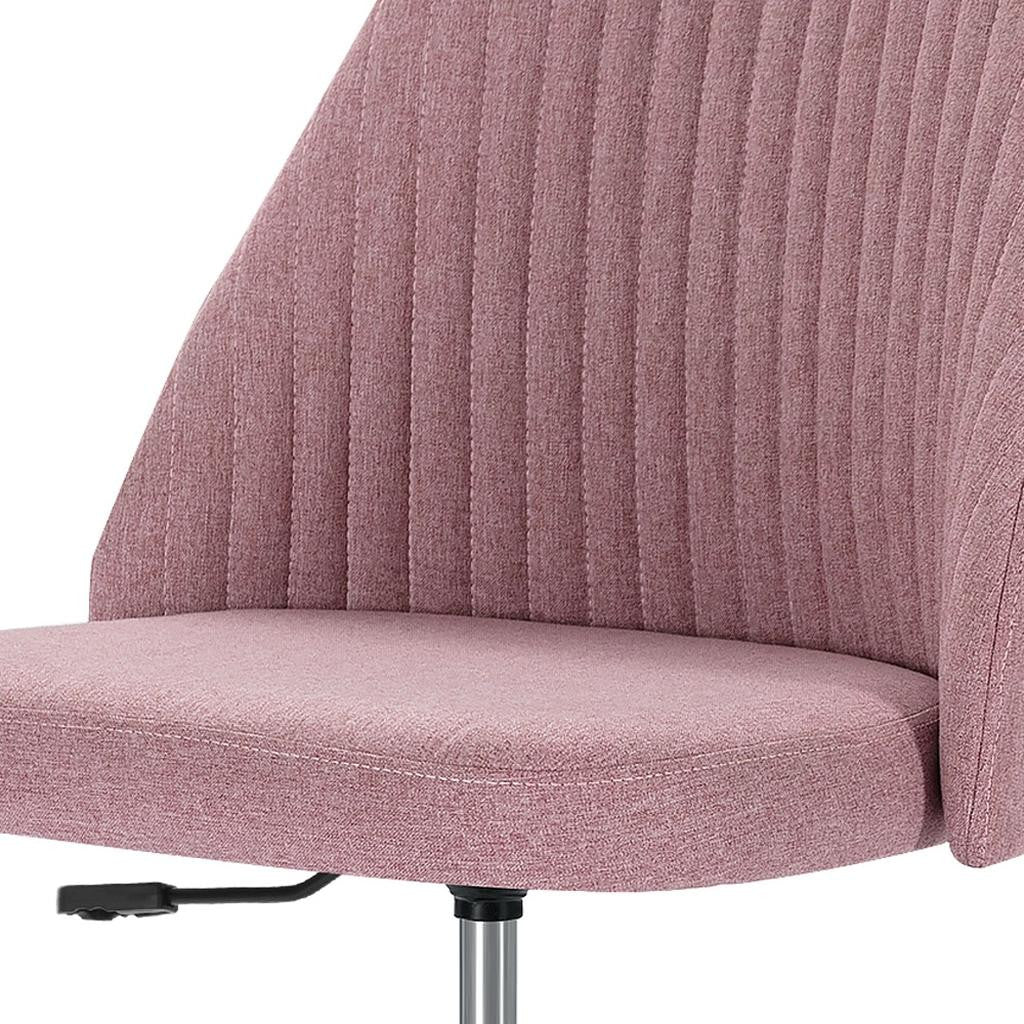 Pink & Silver Adjustable Height Office Chair | Swivel, Rolling, Soft Glam Style