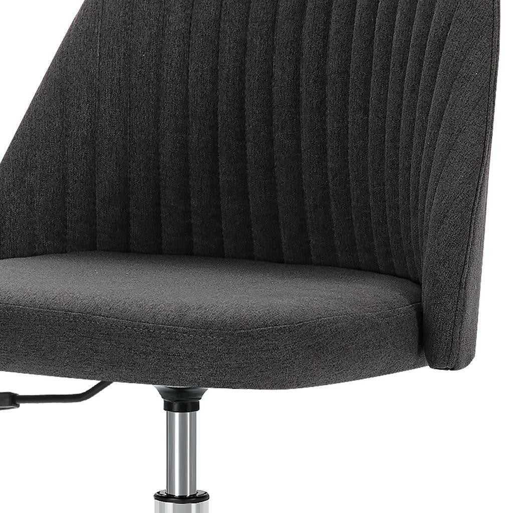 Dark Gray & Silver Adjustable Height Office Chair | Swivel, Rolling, Sophisticated Design