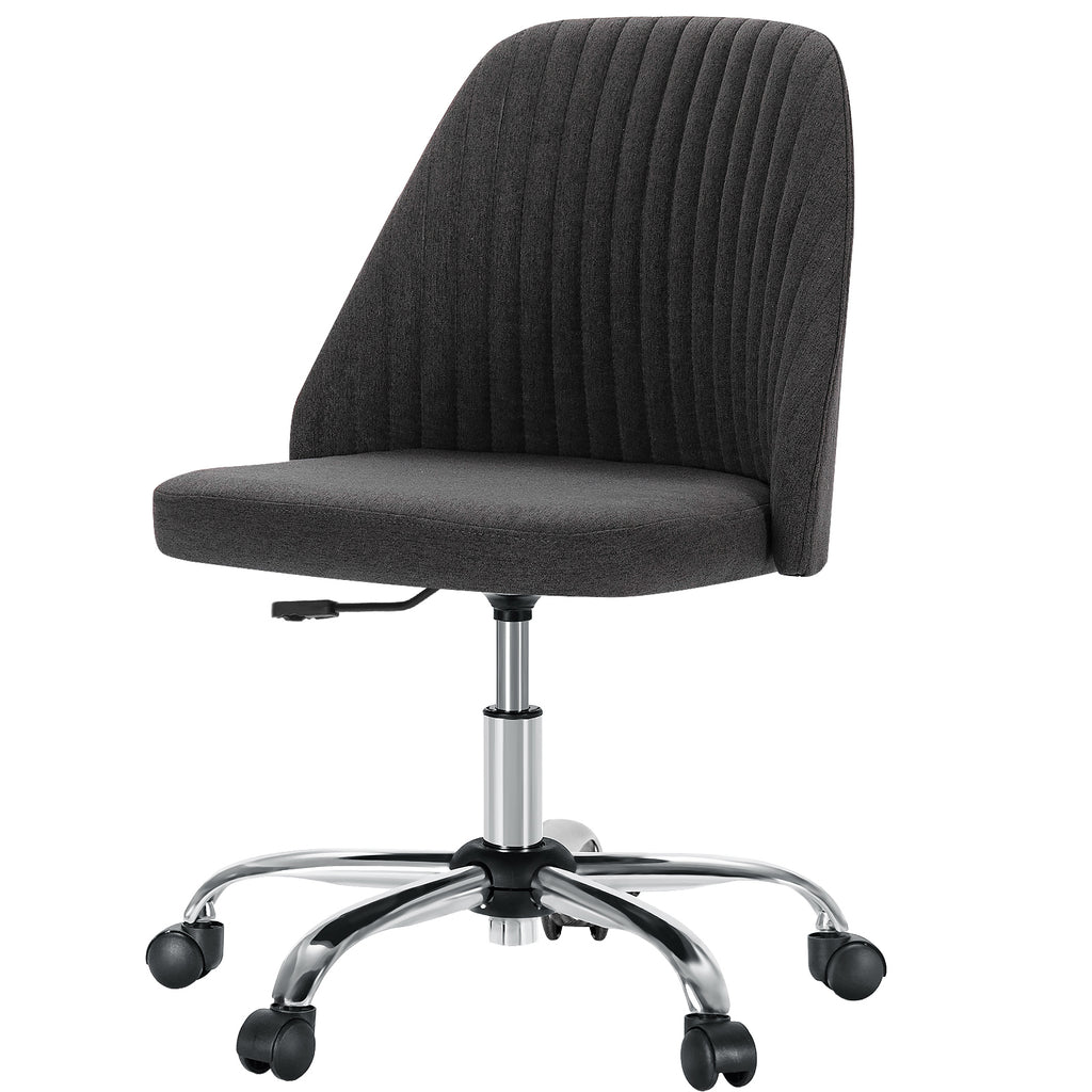 Dark Gray & Silver Adjustable Height Office Chair | Swivel, Rolling, Sophisticated Design