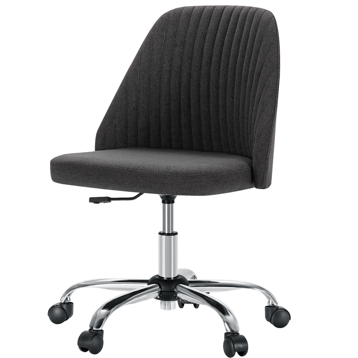 Dark Gray & Silver Adjustable Height Office Chair | Swivel, Rolling, Sophisticated Design