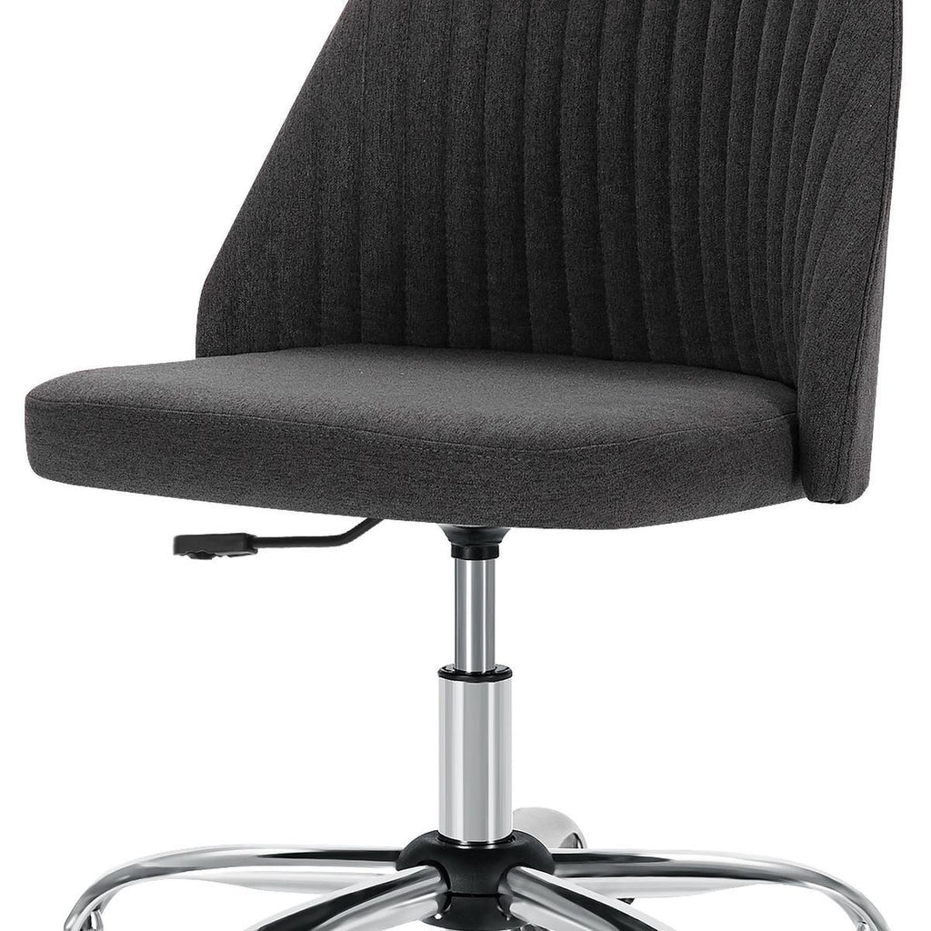 Dark Gray & Silver Adjustable Height Office Chair | Swivel, Rolling, Sophisticated Design