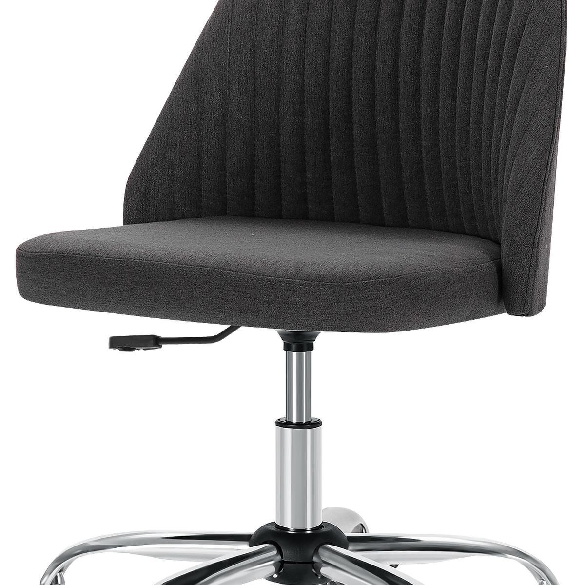 Dark Gray & Silver Adjustable Height Office Chair | Swivel, Rolling, Sophisticated Design