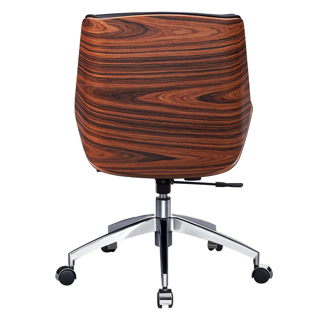 Black Rosewood & Silver Conference Office Chair | Adjustable Height, Swivel, Rolling, Executive Look