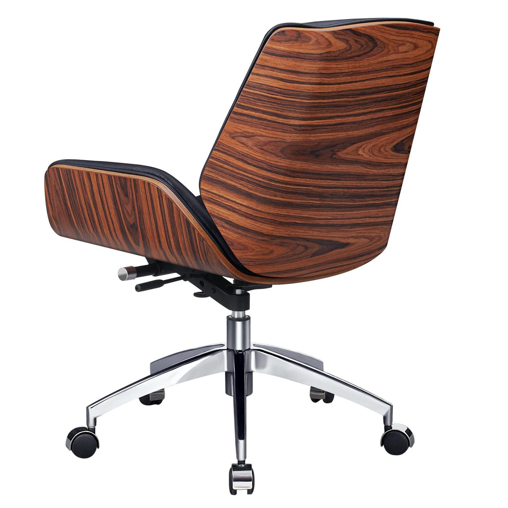 Black Rosewood & Silver Conference Office Chair | Adjustable Height, Swivel, Rolling, Executive Look