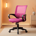Pink Ergonomic Mesh Office Chair With Lumbar Support And Height Adjustable-0