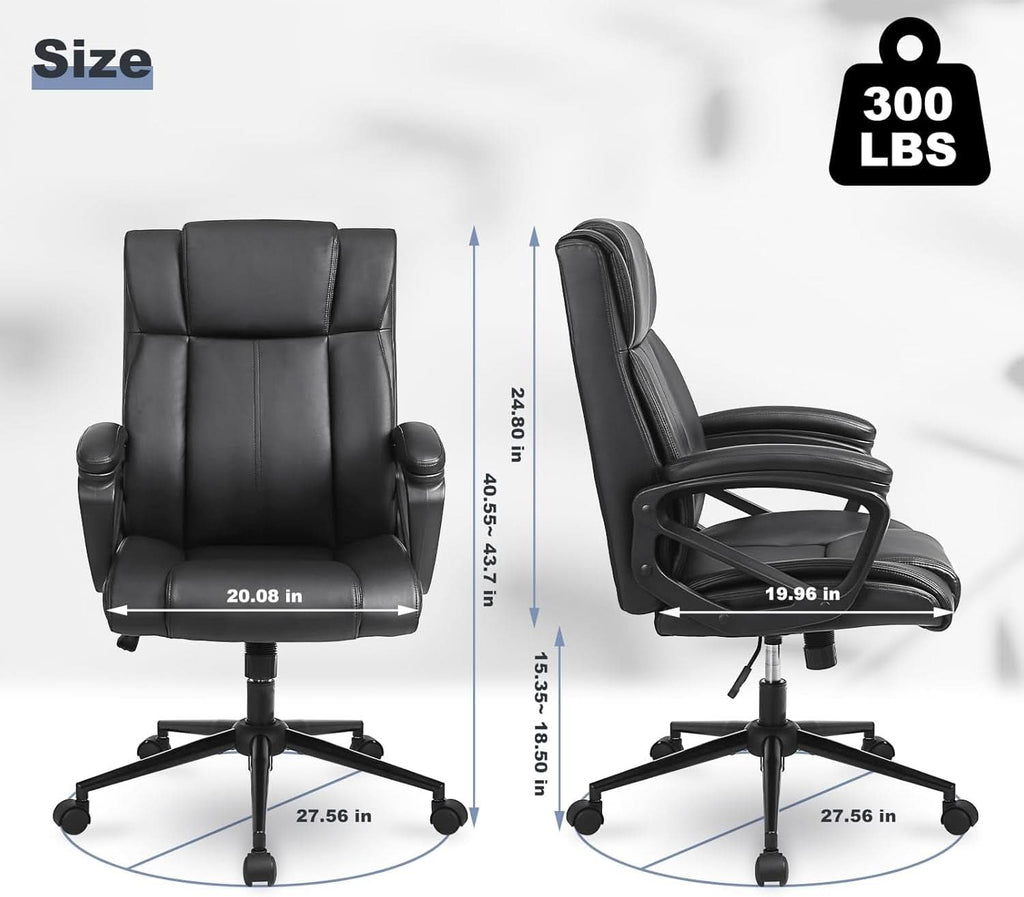 Black Ergonomic Office Chair With Adjustable Lumbar Support-2