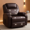 Dark Brown 360 Degree Swivel Recliner Chair With Massage-0