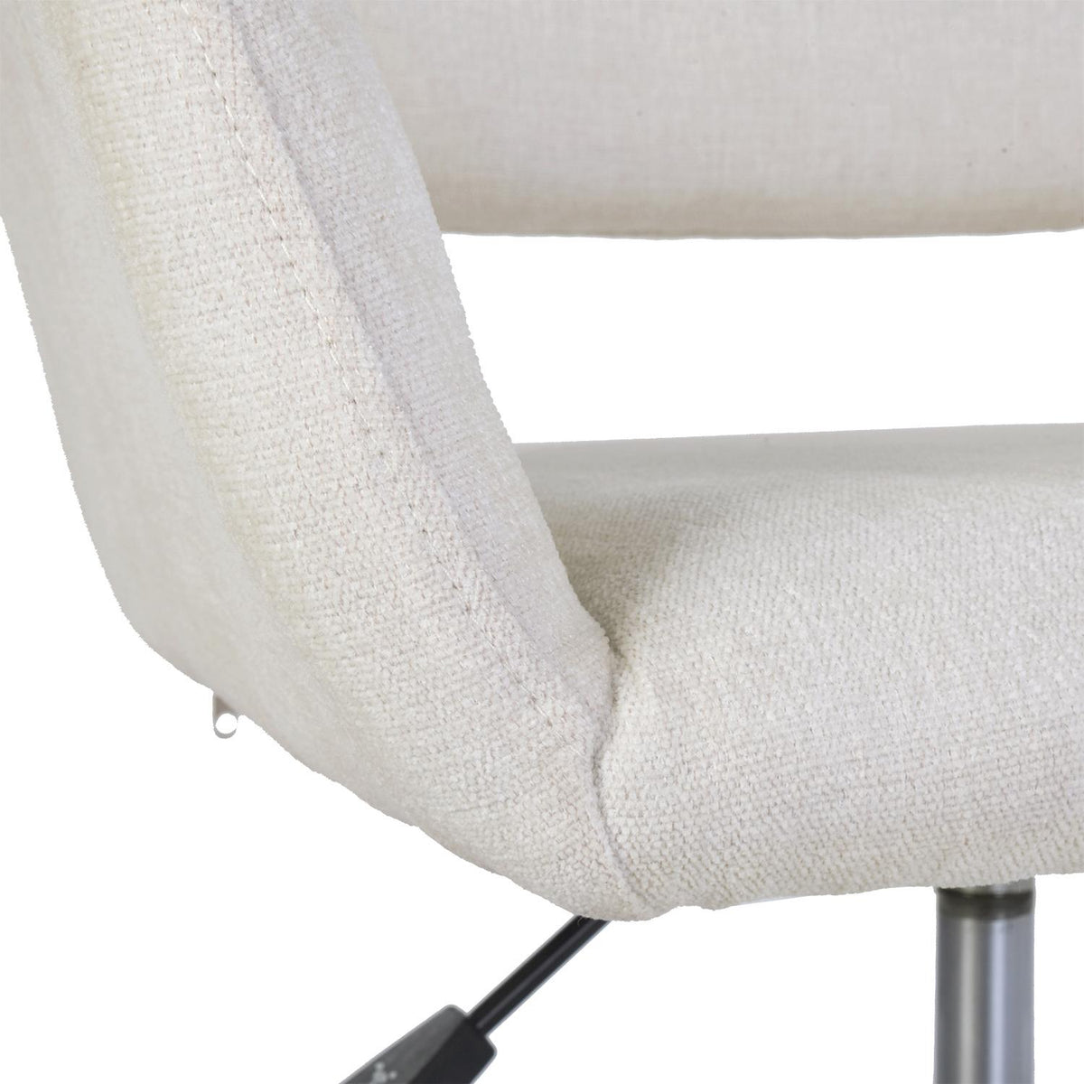 Beige & Black Adjustable Height Office Chair | Swivel, Rolling, Soft Neutral Design