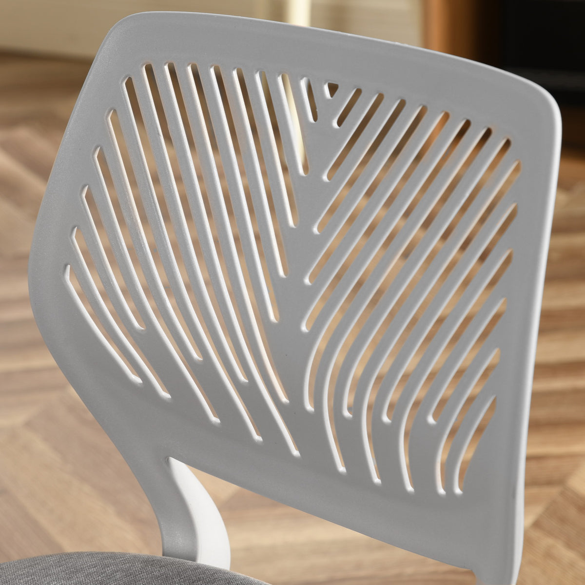 Gray & White Adjustable Height Office Chair | Swivel, Rolling, Light Modern Style