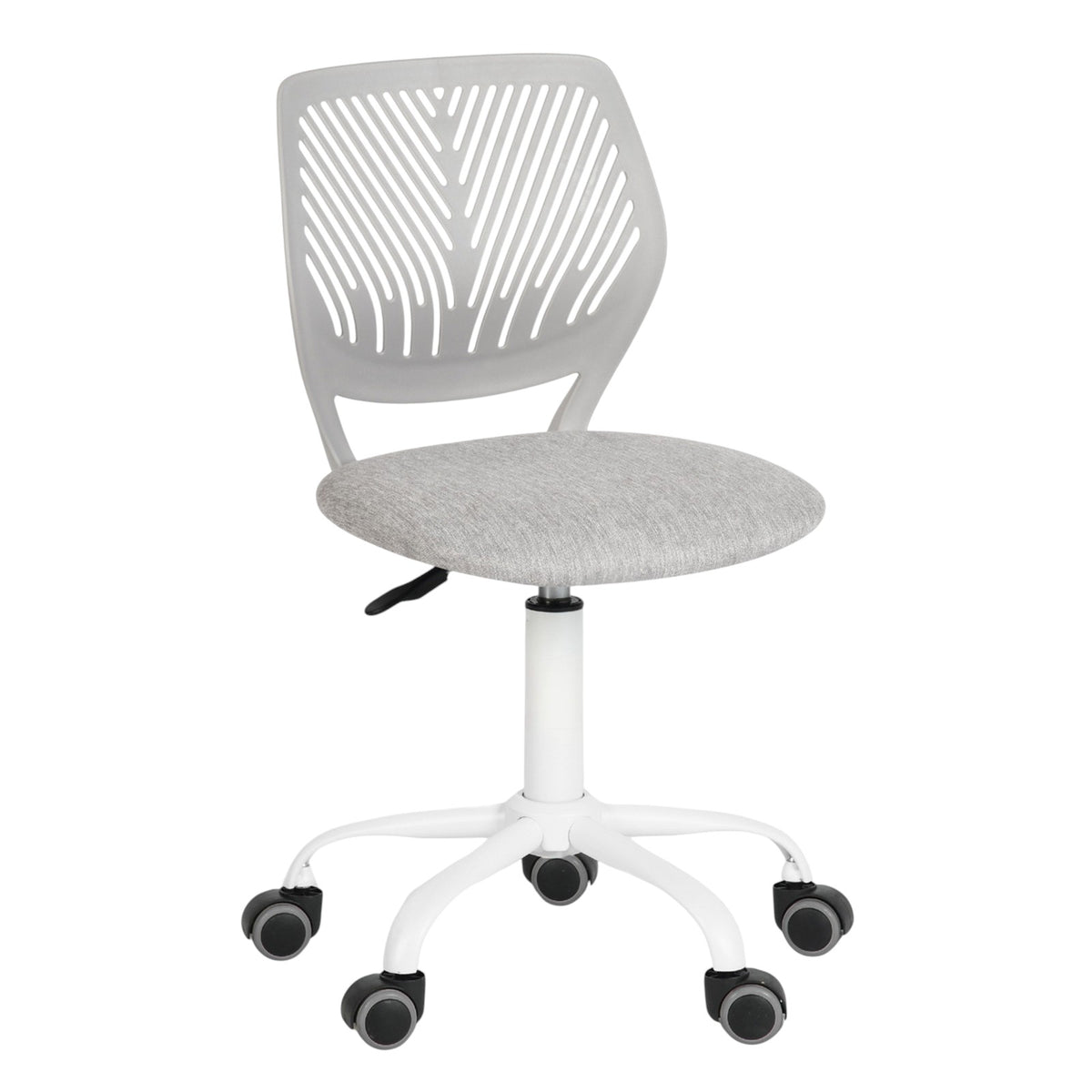 Gray & White Adjustable Height Office Chair | Swivel, Rolling, Light Modern Style