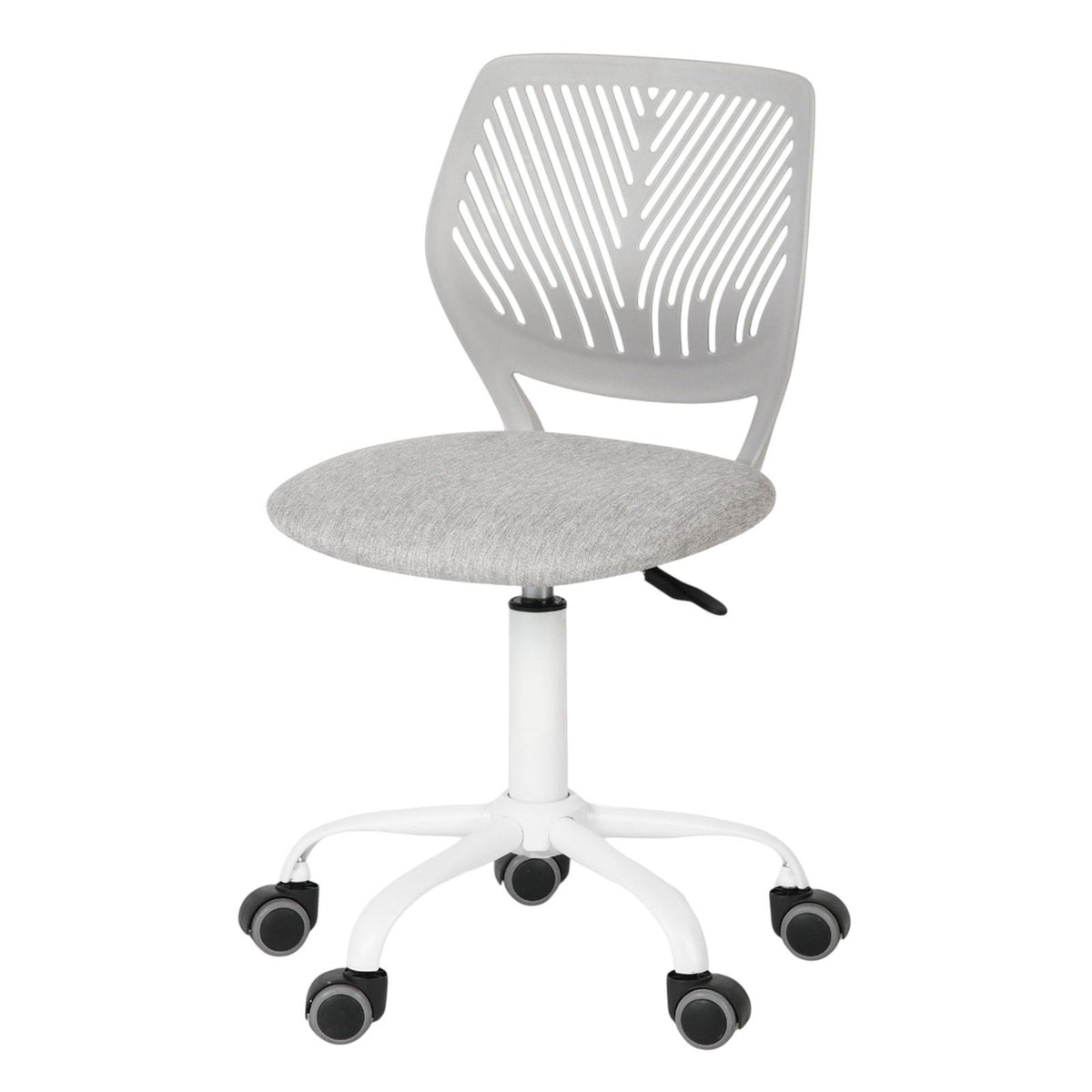 Gray & White Adjustable Height Office Chair | Swivel, Rolling, Light Modern Style